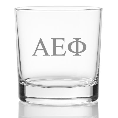 Custom Engraved Alpha Epsilon Phi Rocks Glass - Personalized Whiskey Glasses - 2pcs