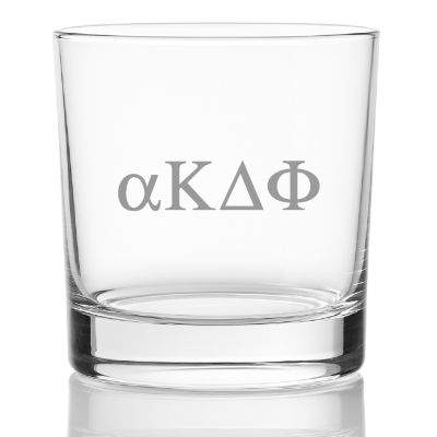 Custom Engraved Alpha Kappa Delta Phi Rocks Glass - Personalized Whiskey Glasses - 2pcs