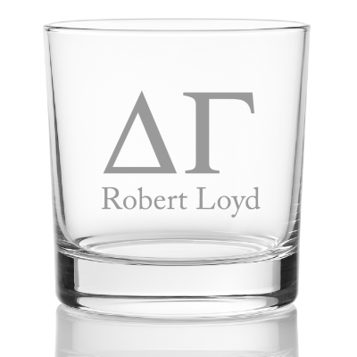 Custom Engraved Delta Gamma Rocks Glass - Personalized Whiskey Glasses - 2pcs