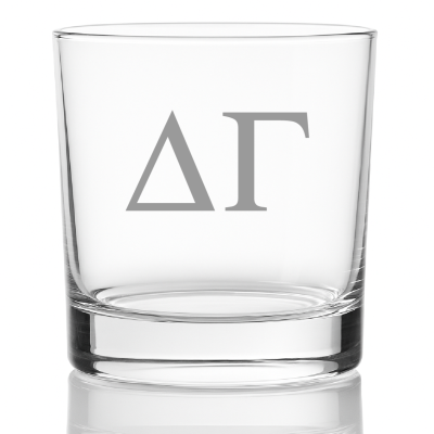 Custom Engraved Delta Gamma Rocks Glass - Personalized Whiskey Glasses - 2pcs