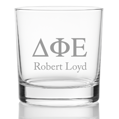 Custom Engraved Delta Phi Epsilon Rocks Glass - Personalized Whiskey Glasses - 2pcs