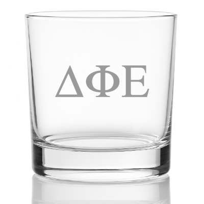 Custom Engraved Delta Phi Epsilon Rocks Glass - Personalized Whiskey Glasses - 2pcs
