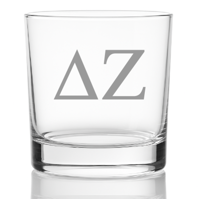 Custom Engraved Delta Zeta Rocks Glass - Personalized Whiskey Glasses - 2pcs
