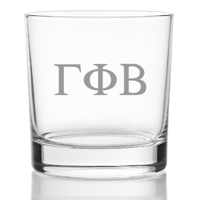 Custom Engraved Gamma Phi Beta Rocks Glass - Personalized Whiskey Glasses - 2pcs