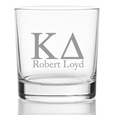 Custom Engraved Kappa Delta Rocks Glass - Personalized Whiskey Glasses - 2pcs