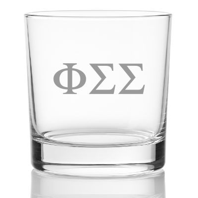 Custom Engraved Phi Sigma Sigma Rocks Glass - Personalized Whiskey Glasses - 2pcs
