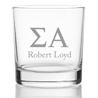 Custom Engraved Sigma Alpha Rocks Glass - Personalized Whiskey Glasses - 2pcs