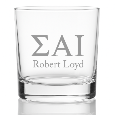 Custom Engraved Sigma Alpha Iota Rocks Glass - Personalized Whiskey Glasses - 2pcs