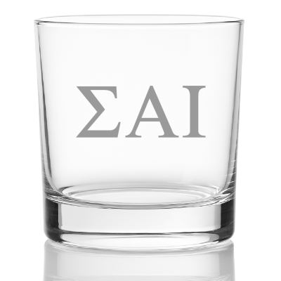 Custom Engraved Sigma Alpha Iota Rocks Glass - Personalized Whiskey Glasses - 2pcs