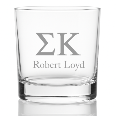 Custom Engraved Sigma Kappa Rocks Glass - Personalized Whiskey Glasses - 2pcs