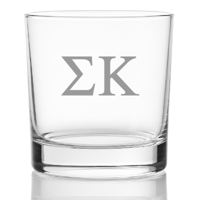 Custom Engraved Sigma Kappa Rocks Glass - Personalized Whiskey Glasses - 2pcs