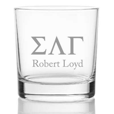 Custom Engraved Sigma Lambda Gamma Rocks Glass - Personalized Whiskey Glasses - 2pcs