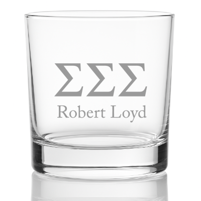 Custom Engraved Sigma Sigma Sigma Rocks Glass - Personalized Whiskey Glasses - 2pcs