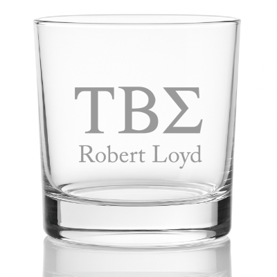 Custom Engraved Tau Beta Sigma Rocks Glass - Personalized Whiskey Glasses - 2pcs
