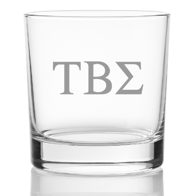 Custom Engraved Tau Beta Sigma Rocks Glass - Personalized Whiskey Glasses - 2pcs