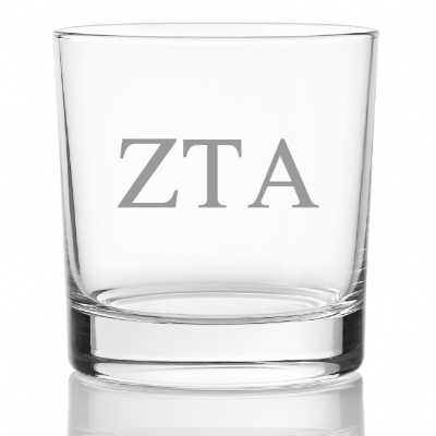 Custom Engraved Zeta Tau Alpha Rocks Glass - Personalized Whiskey Glasses - 2pcs