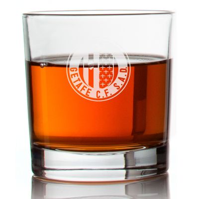 Engraved Getafe Rocks Glass - La Liga Spain Football - Personalized Whiskey Glasses - Man Cave Gift Ideas - Gifts For Him - Soccer Fanatic - 2pcs