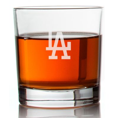Engraved LA Dodgers Rocks Glass - Major League Baseball- Personalized Whiskey Glasses - Man Cave Gift Ideas - Gifts For Him - Baseball Fanatic - 2pcs