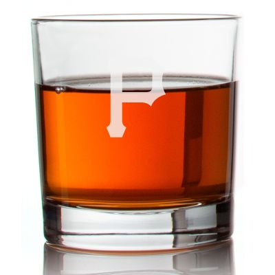 Engraved Pittsburgh Pirates Logo Rocks Glass - Major League Baseball- Personalized Whiskey Glasses - Man Cave Gift Ideas - Gifts For Him - Baseball Fanatic - 2pcs