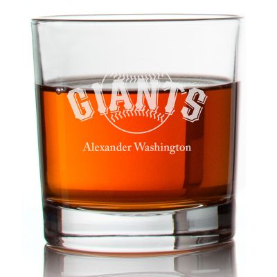 Engraved San Francisco Giants Logo Rocks Glass - Major League Baseball- Personalized Whiskey Glasses - Man Cave Gift Ideas - Gifts For Him - Baseball Fanatic - 2pcs
