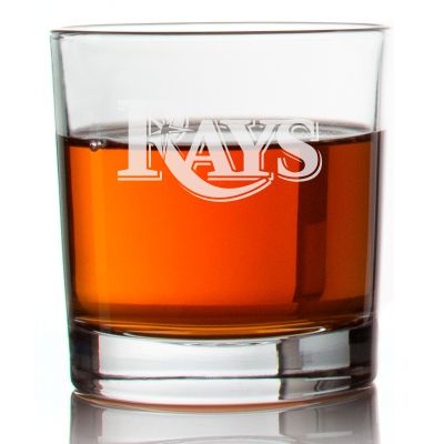 Engraved Tampa Bay Rays Rocks Glass - Major League Baseball- Personalized Whiskey Glasses - Man Cave Gift Ideas - Gifts For Him - Baseball Fanatic - 2pcs