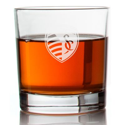 Engraved Sporting Kansas City Rocks Glass - Major League Soccer - Personalized Whiskey Glasses - Man Cave Gift Ideas - Gifts For Him - Soccer Fanatic - 2pcs