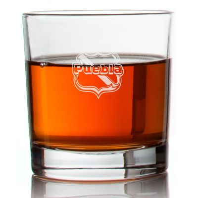 Engraved Club Puebla Rocks Glass - Liga MX - Mexico Football - Personalized Whiskey Glasses - Man Cave Gift Ideas - Gifts For Him - Soccer Fanatic - 2pcs