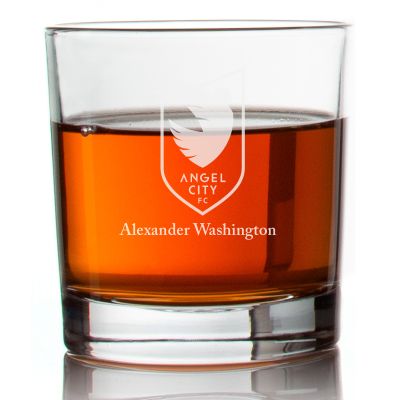 Engraved Angel City FC Rocks Glass - National Women's Soccer League - Personalized Whiskey Glasses - Man Cave Gift Ideas - Gifts For Him - Soccer Fanatic - 2pcs