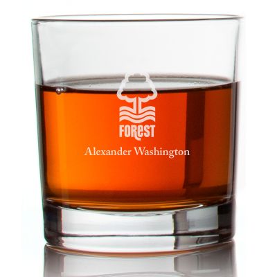 Engraved Nottingham Forest Football Club Rocks Glass - Premier League Football - Personalized Whiskey Glasses - Man Cave Gift Ideas - Gifts For Him - Soccer Fanatic - 2pcs