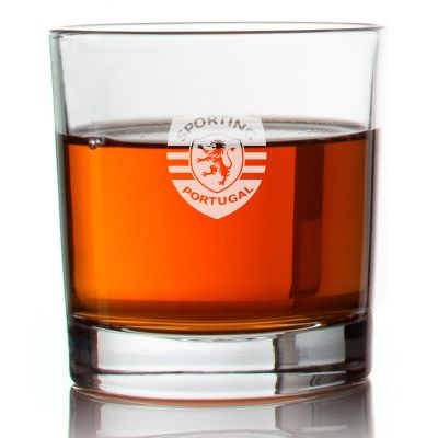 Engraved Sporting Clube de Portugual Rocks Glass - Primeira Liga Portugal Football - Personalized Whiskey Glasses - Man Cave Gift Ideas - Gifts For Him - Soccer Fanatic - 2pcs