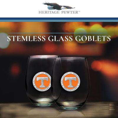 University of Tennessee Volunteers Stemless Wine Goblet 12oz Set of 2