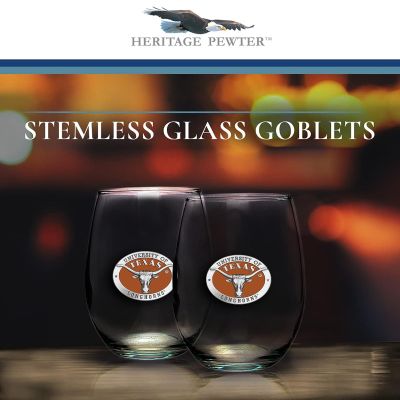 University of Texas Longhorns Stemless Wine Goblet 12oz Set of 2