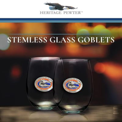 University of Florida Gators Stemless Wine Goblet 12oz Set of 2
