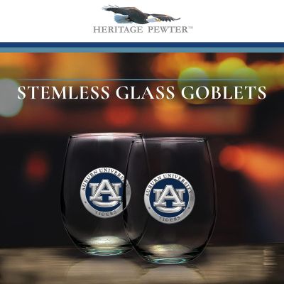 Auburn University Tigers - Stemless Wine Goblet 12oz Set of 2