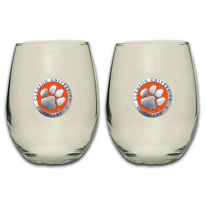 Clemson University Tigers - Stemless Wine Goblet 12oz Set of 2