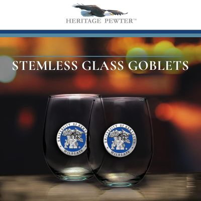 University of Kentucky Wildcats - Stemless Wine Goblet 12oz Set of 2