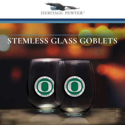University of Oregon Ducks - Stemless Wine Goblet 12oz Set of 2