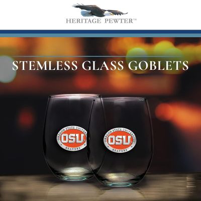 Oregon State University Beavers - Stemless Wine Goblet 12oz Set of 2