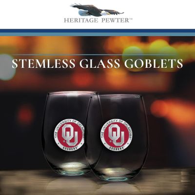 University of Oklahoma Sooners - Stemless Wine Goblet 12oz Set of 2