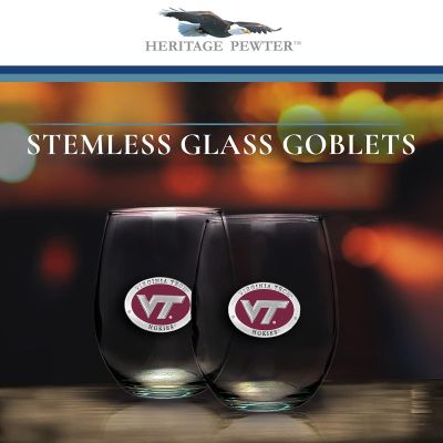Virginia Tech VT Logo - Stemless Wine Goblet 12oz Set of 2