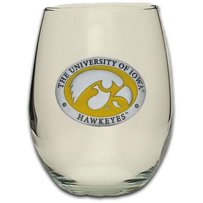 Iowa Hawkeyes - Stemless Wine Goblet 12oz Set of 2