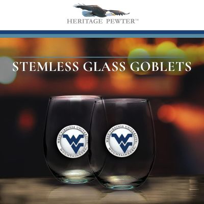 West Virginia University Mountaineers - Stemless Wine Goblet 12oz Set of 2