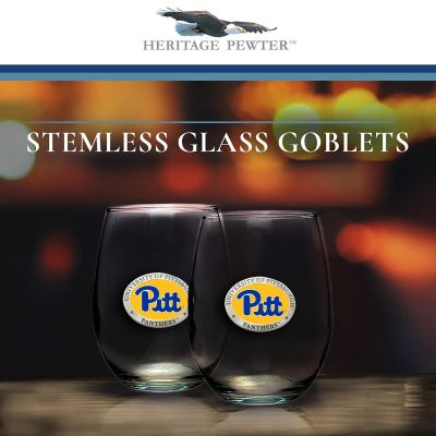 University of Pittsburgh Panthers - Stemless Wine Goblet 12oz Set of 2