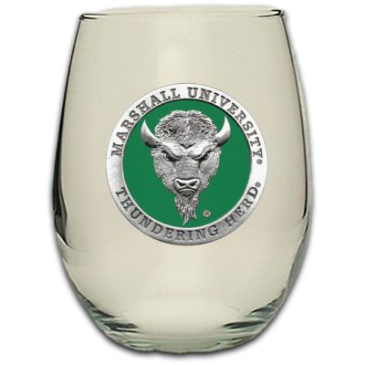 Marshall Thundering Herd - Stemless Wine Goblet 12oz Set of 2