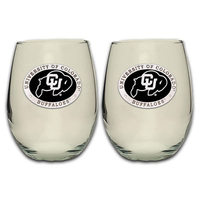 Colorado Buffaloes - Stemless Wine Goblet 12oz Set of 2