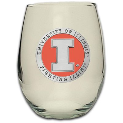 Illinois Fighting Illini - Stemless Wine Goblet 12oz Set of 2