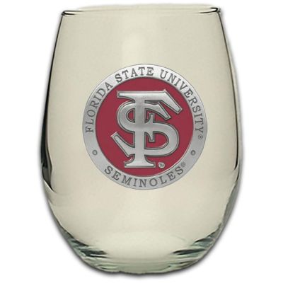 Florida State University - FS Logo - Stemless Wine Goblet 12oz Set of 2
