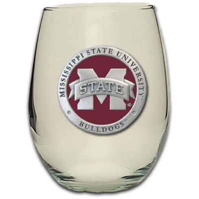 Mississippi State University "M" Logo - Stemless Wine Goblet 12oz Set of 2