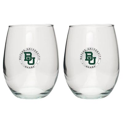 Baylor University Bears - Stemless Wine Goblet 12oz Set of 2