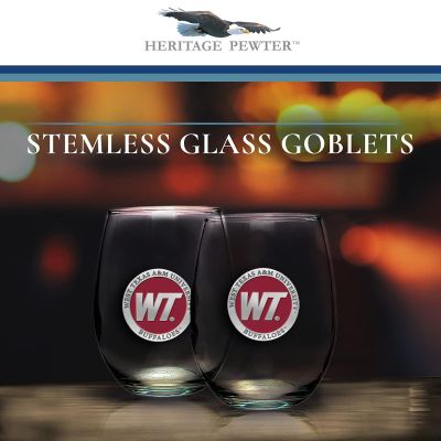 West Texas A&M University Buffaloes - Stemless Wine Goblet 12oz Set of 2